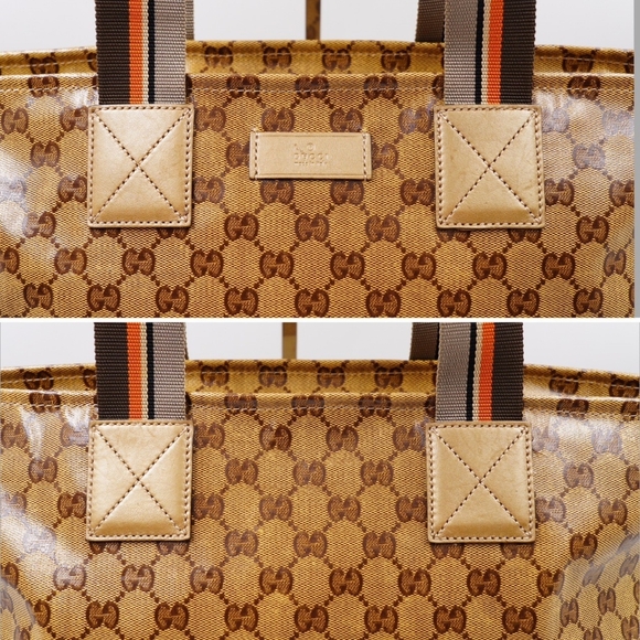 BA15❤️Gucci GG Crystal Monogram Web  Tote - Picture 7 of 13